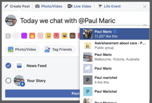 How to tag Paul Maric on Facebook