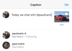 How to tag Paul Maric on Instagram